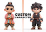 create a cute 3d chibi character for games, mascot, or animation